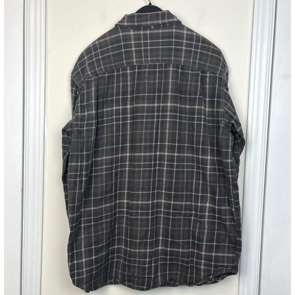 Carhartt Men's Large Relaxed Fit FLANNEL Cotton Plaid Button Down Shirt Green - Picture 3 of 6